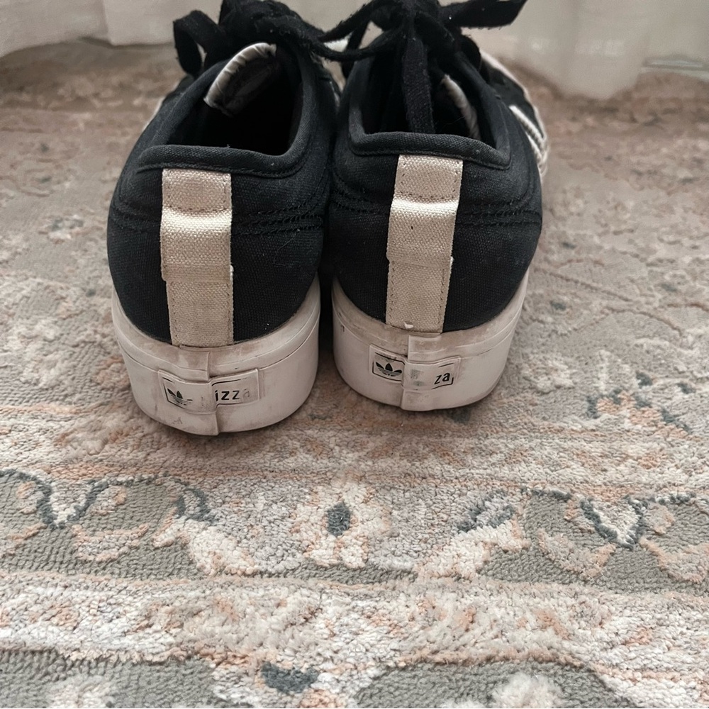 Adidas W 7.5 Black and White Platform Lace-Up Sneakers - Picture 6 of 13